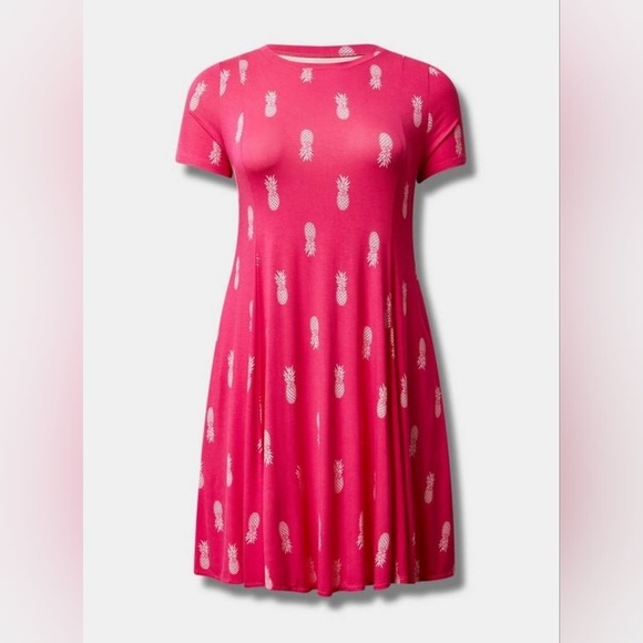 NWT | Mini Super Soft Fit & Flare Dress | Pineapple Print | Size 1 - Picture 1 of 6